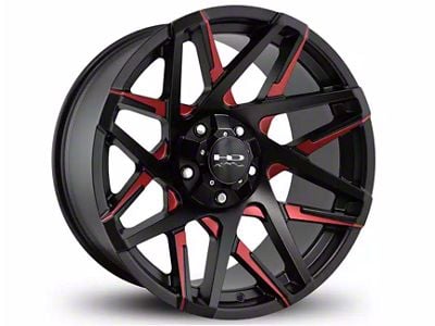 HD Off-Road Wheels Canyon Satin Black Milled with Red Clear Wheel; 20x9; 0mm Offset (09-14 F-150)