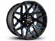 HD Off-Road Wheels Canyon Satin Black Milled with Blue Clear Wheel; 20x10; -25mm Offset (14-18 Sierra 1500)