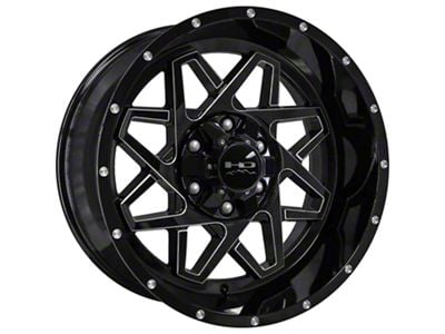 HD Off-Road Wheels Gridlock Gloss Black Milled 6-Lug Wheel; 20x10; -25mm Offset (14-18 Sierra 1500)