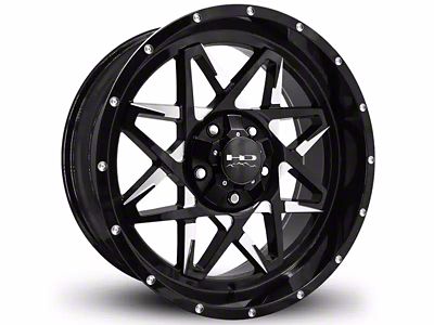 HD Off-Road Wheels Caliber Gloss Black Milled 6-Lug Wheel; 20x10; -25mm Offset (14-18 Silverado 1500)