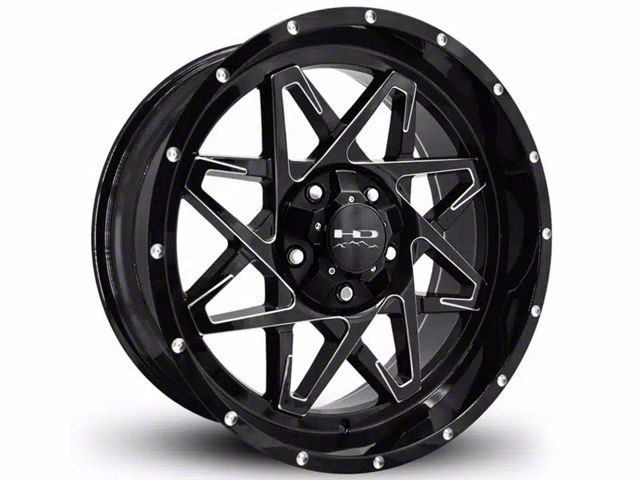 HD Off-Road Wheels Caliber Gloss Black 8-Lug Wheel; 20x12; -50mm Offset (15-19 Sierra 2500 HD)