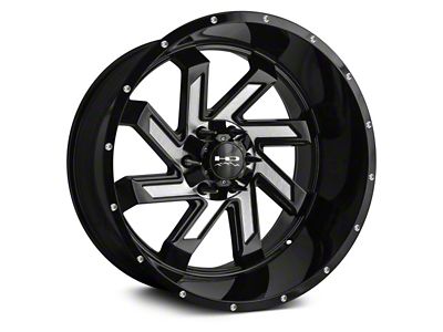 HD Off-Road Wheels SAW Gloss Black Milled 8-Lug Wheel; 22x12; -44mm Offset (15-19 Sierra 3500 HD SRW)