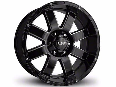 HD Off-Road Wheels 8 Point Gloss Black Milled 6-Lug Wheel; 20x9; -12mm Offset (15-20 Tahoe)