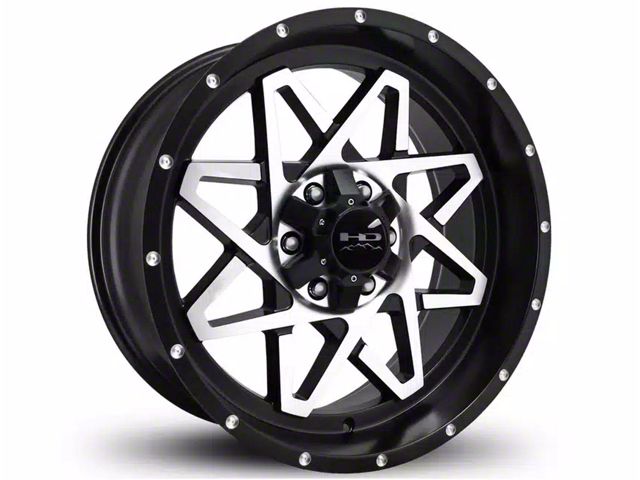 HD Off-Road Wheels Gridlock Satin Black Machined Wheel; 20x9; -10mm Offset (15-20 Yukon)