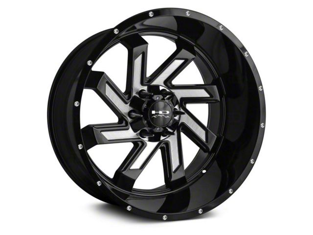 HD Off-Road Wheels SAW Gloss Black Milled 8-Lug Wheel; 22x12; -44mm Offset (23-24 F-350 Super Duty SRW)