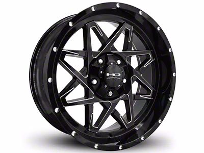 HD Off-Road Wheels Caliber Gloss Black Milled 6-Lug Wheel; 20x10; -40mm Offset (2024 Ranger)