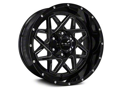 HD Off-Road Wheels Caliber Gloss Black Milled 5-Lug Wheel; 20x10; -25mm Offset (94-01 RAM 1500)