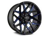 HD Off-Road Wheels Canyon Satin Black Milled with Blue Clear 5-Lug Wheel; 20x10; -25mm Offset (94-01 RAM 1500)