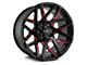 HD Off-Road Wheels Canyon Satin Black Milled with Red Clear 5-Lug Wheel; 20x10; -25mm Offset (94-01 RAM 1500)