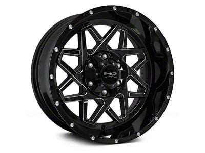 HD Off-Road Wheels Gridlock Gloss Black Milled 5-Lug Wheel; 20x10; -25mm Offset (94-01 RAM 1500)