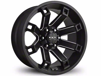 HD Off-Road Wheels Hollow Point Satin Black Milled 6-Lug Wheel; 20x10; -35mm Offset (99-06 Sierra 1500)