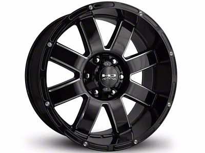 HD Off-Road Wheels 8 Point Gloss Black Milled 6-Lug Wheel; 20x9; -12mm Offset (23-25 Canyon)