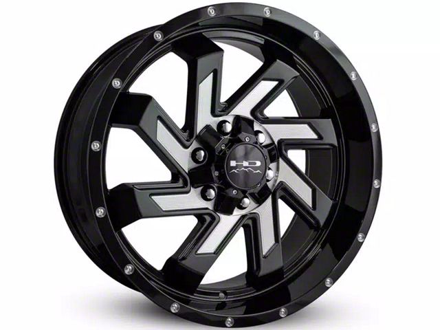 HD Off-Road Wheels SAW Gloss Black Milled 6-Lug Wheel; 22x12; -44mm Offset (23-24 Canyon)