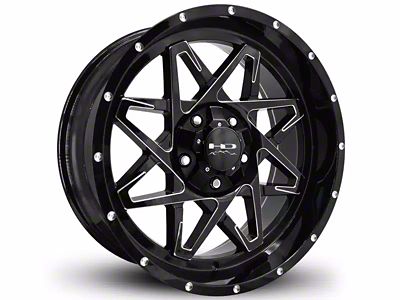 HD Off-Road Wheels Caliber Gloss Black Milled 6-Lug Wheel; 20x10; -25mm Offset (23-24 Colorado)