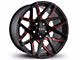 HD Off-Road Wheels Canyon Satin Black Milled with Red Clear Wheel; 20x10; -25mm Offset (23-24 Colorado)