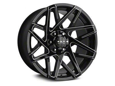 HD Off-Road Wheels Canyon Gloss Black Milled 5-Lug Wheel; 20x9; 0mm Offset (05-11 Dakota)