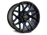 HD Off-Road Wheels Canyon Satin Black Milled with Blue Clear 5-Lug Wheel; 20x10; -25mm Offset (05-11 Dakota)