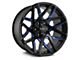 HD Off-Road Wheels Canyon Satin Black Milled with Blue Clear 5-Lug Wheel; 20x10; -25mm Offset (05-11 Dakota)