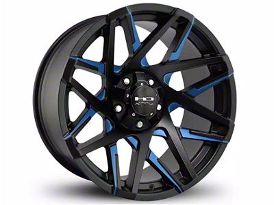 HD Off-Road Wheels Canyon Satin Black Milled with Blue Clear 6-Lug Wheel; 20x10; -25mm Offset (19-23 Ranger)