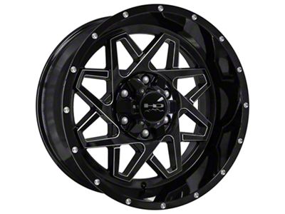 HD Off-Road Wheels Gridlock Gloss Black Milled 6-Lug Wheel; 20x10; -25mm Offset (19-23 Ranger)