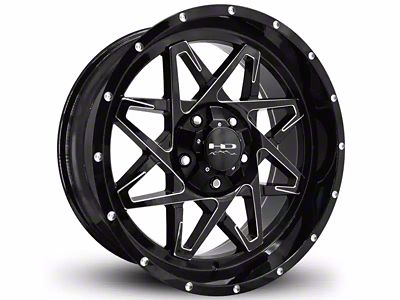 HD Off-Road Wheels Caliber Gloss Black Milled 6-Lug Wheel; 20x10; -25mm Offset (19-24 Sierra 1500)