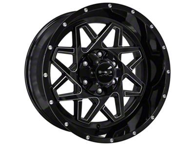 HD Off-Road Wheels Gridlock Gloss Black Milled 6-Lug Wheel; 20x10; -25mm Offset (19-24 Sierra 1500)