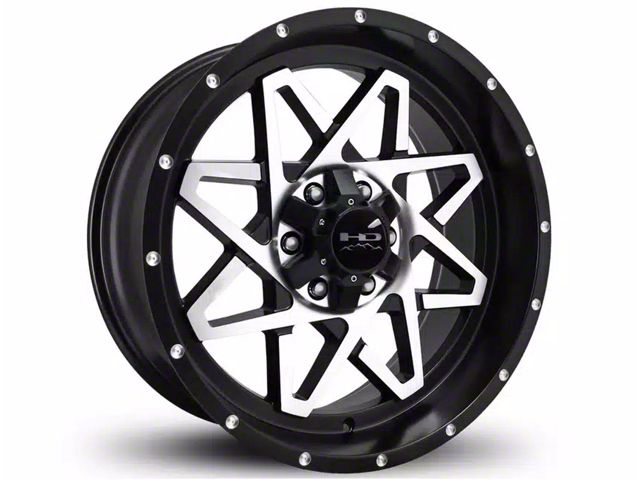 HD Off-Road Wheels Gridlock Satin Black Machined Wheel; 20x9; -10mm Offset (19-24 Sierra 1500)