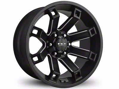 HD Off-Road Wheels Hollow Point Satin Black Milled 6-Lug Wheel; 20x10; -35mm Offset (19-24 Sierra 1500)