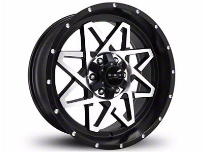 HD Off-Road Wheels Gridlock Satin Black Machined Wheel; 20x9; -10mm Offset (19-24 Silverado 1500)