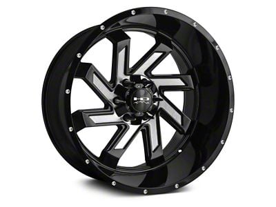 HD Off-Road Wheels SAW Gloss Black Milled 8-Lug Wheel; 22x12; -44mm Offset (20-25 Silverado 3500 HD SRW)