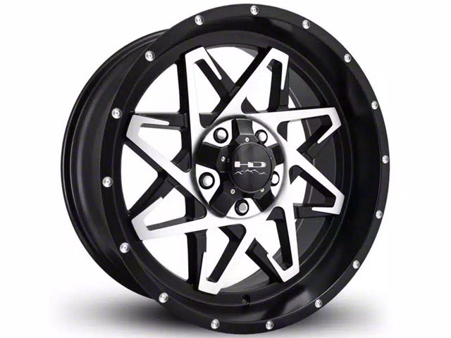 HD Off-Road Wheels Caliber Satin Black Machined 6-Lug Wheel; 20x9; -10mm Offset (21-24 Yukon)