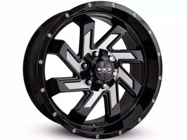 HD Off-Road Wheels SAW Gloss Black Milled 6-Lug Wheel; 22x12; -44mm Offset (21-24 Yukon)