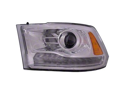 Headlights Depot Projector Halogen Headlight; Driver Side; Chrome Housing; Clear Lens (13-15 RAM 3500)