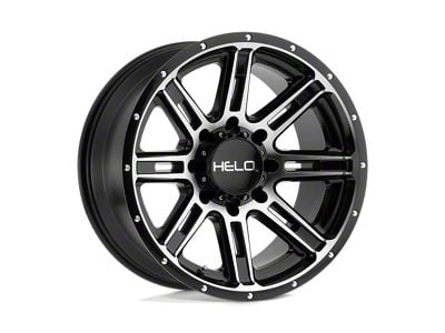 HELO HE900 Gloss Black Machined 8-Lug Wheel; 18x9; 0mm Offset (03-09 RAM 3500 SRW)