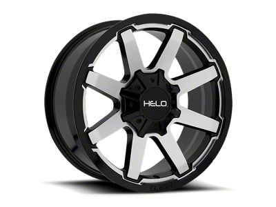 HELO HE909 Gloss Black Machined 8-Lug Wheel; 20x9; 0mm Offset (03-09 RAM 3500 SRW)