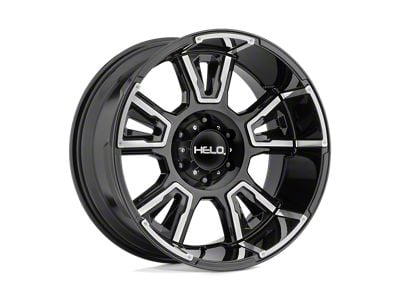 HELO HE914 Gloss Black Machined 8-Lug Wheel; 20x9; 0mm Offset (03-09 RAM 3500 SRW)