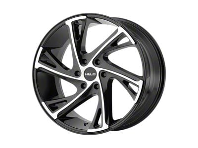 HELO HE903 Gloss Black Machined 6-Lug Wheel; 22x9; 30mm Offset (07-13 Sierra 1500)