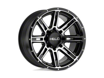 HELO HE900 Gloss Black Machined 8-Lug Wheel; 18x9; 0mm Offset (07-10 Sierra 2500 HD)