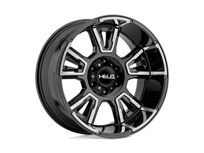 HELO HE914 Gloss Black Machined 6-Lug Wheel; 20x10; -18mm Offset (07-13 Silverado 1500)