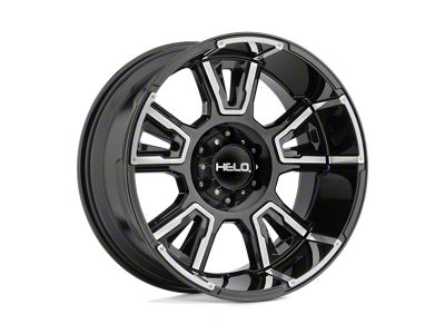 HELO HE914 Gloss Black Machined 8-Lug Wheel; 20x9; 0mm Offset (07-10 Silverado 3500 HD SRW)