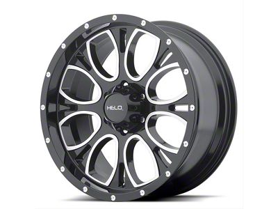 HELO HE879 Gloss Black Machined and Milled 6-Lug Wheel; 20x9; 18mm Offset (07-14 Tahoe)