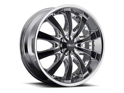 HELO HE875 Chrome with Gloss Black Accents 5-Lug Wheel; 28x10; 15mm Offset (09-18 RAM 1500)