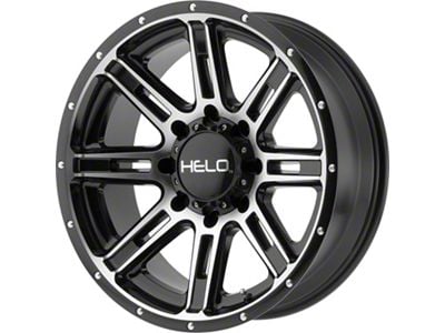 HELO HE900 Gloss Black Machined 8-Lug Wheel; 20x9; 18mm Offset (11-16 F-350 Super Duty SRW)