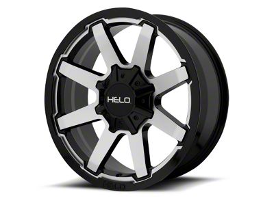 HELO HE909 Gloss Black Machined 8-Lug Wheel; 20x9; 0mm Offset (11-16 F-350 Super Duty SRW)