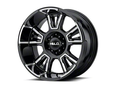 HELO HE914 Gloss Black Machined 8-Lug Wheel; 20x9; 0mm Offset (11-16 F-350 Super Duty SRW)