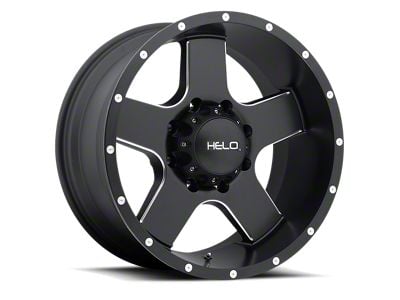 HELO HE886 Satin Black with Milled Spokes and Flange 6-Lug Wheel; 18x9; -12mm Offset (14-18 Sierra 1500)