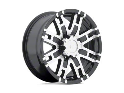 HELO HE835 Gloss Black Machined 6-Lug Wheel; 17x8; 0mm Offset (14-18 Silverado 1500)