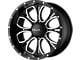 HELO HE879 Gloss Black Machined and Milled 6-Lug Wheel; 20x9; 18mm Offset (14-18 Silverado 1500)