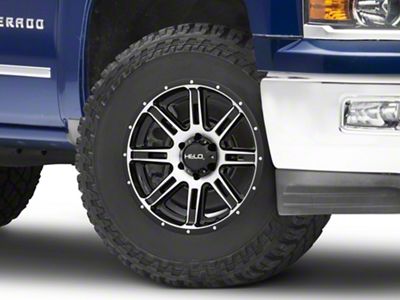 HELO HE900 Gloss Black Machined 6-Lug Wheel; 18x9; 0mm Offset (14-18 Silverado 1500)