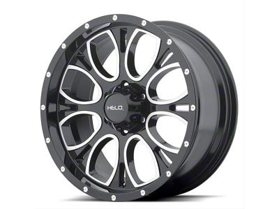 HELO HE879 Gloss Black Machined and Milled 6-Lug Wheel; 20x9; 18mm Offset (15-20 Yukon)